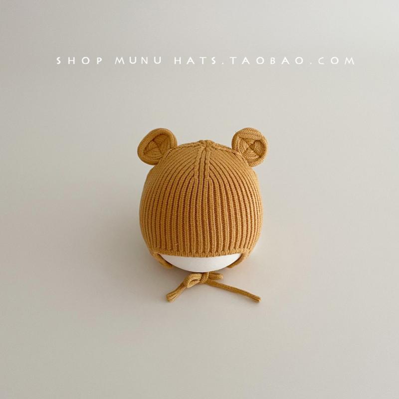 ニット帽 ベビー 秋冬 韓国風 かわいい 嬰幼儿用 防風 防寒 保温 毛糸 手編み うさぎ耳 クマ耳 あったか 赤ちゃん 帽子
