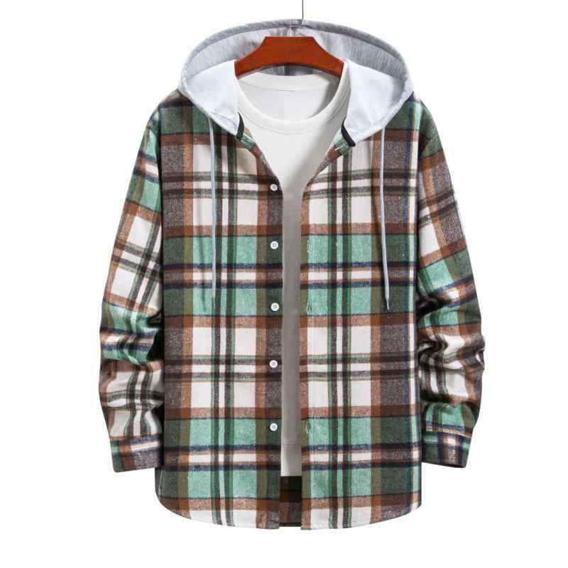 シャツ メンズ 長袖 格子柄 フランネル コットン カジュアルシャツ 男性用 ネルシャツ トップス 春夏 秋冬 S M L XL XXL ブラック系