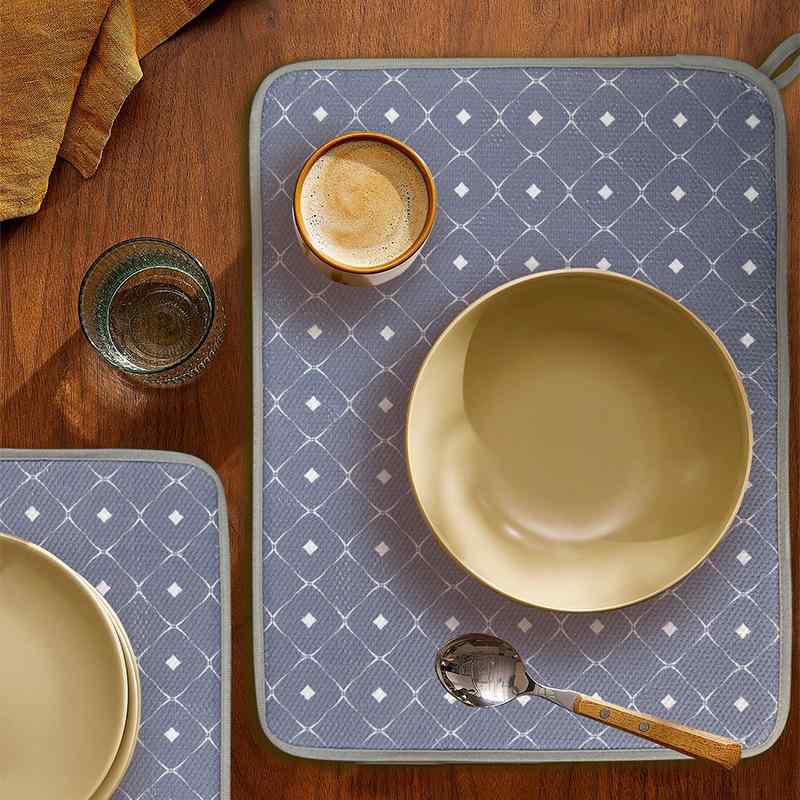 ランチョンマット 北欧風 スクエア プレースマット テーブルマット キッチンマット 断熱マット シンプル 無地 超細繊維 グレー ブルー 30*40cm 38*50cm 45*60cm
