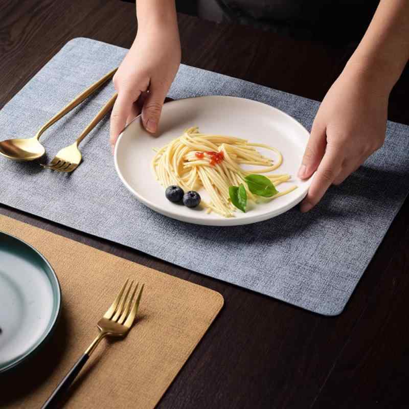 ランチョンマット レザー調 北欧風 高級感 無地 テーブルマット 防水 防油 断熱 スクエア ベージュ グレー