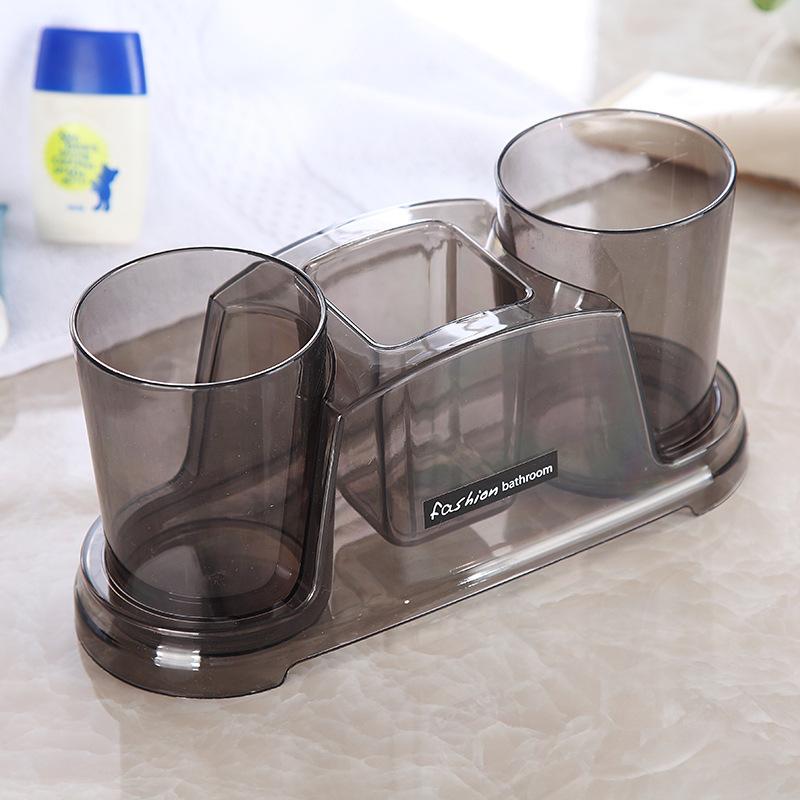 Toothbrush Stands, Holders - 歯ブラシスタンド ペア 歯ブラシホルダー 洗面所 収納 プラスチック製 厚手 歯磨き コップ 立て 掛け 置き グリーン ブルー レッド グレー