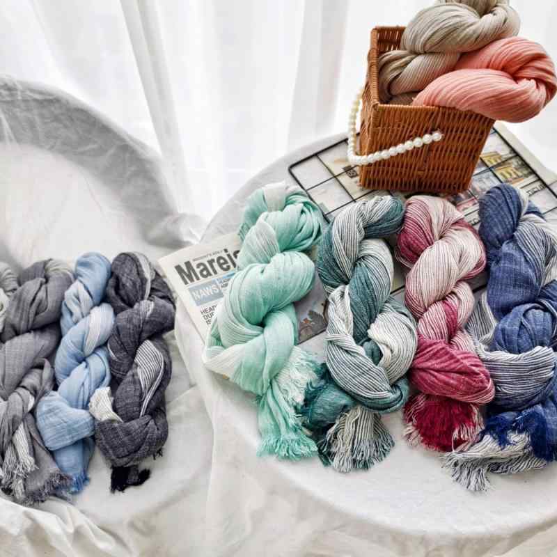 ストール レディース メンズ コットン リネン ボーダー 切り替え 日焼け止め ショール 冷房対策 百搭 幾何柄 春夏