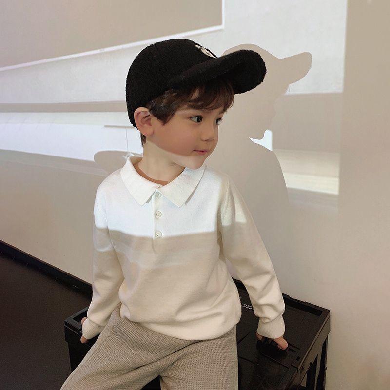 ニット・セーター 男の子 子供服 トップス 秋冬 長袖 コットン混紡 無地 90 100 11...
