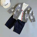 ニット ベビー服 カーディガン パンツ 上下セット 春秋 薄手 男の子 女の子 コットン 幼児 長袖 Vネック 73CM 80cm 90cm 100cm 110...