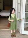 ワンピース キッズ 女の子 ニットベスト セットアップ 秋冬 子供服 セーター ジャンパースカート チュニック 膝丈ワンピース 襟付き トップス 普段着 かわい...