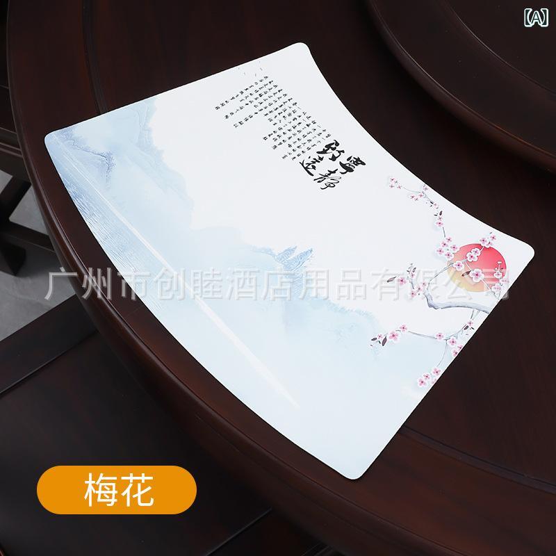 テーブルマット ランチョンマット レザー 北欧風 花柄 不規則形 断熱 防水 防油 高級感 新中式 おしゃれ かわいい 梅の花 蓮の花