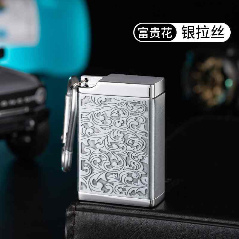 灰皿 キーホルダー付き 携帯 ミニ 金属製 屋外用 登山用 コンスタンティン 銀色