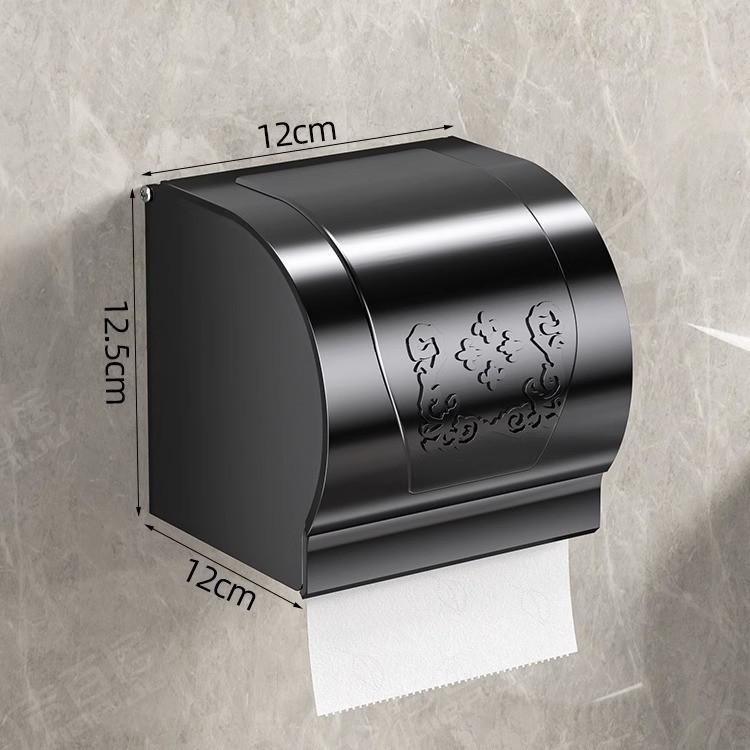 トイレットペーパーホルダー 壁掛け式 枪灰色 スペースアルミ 防水 ティッシュケース 収納棚付き