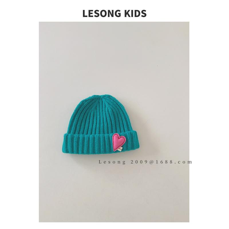 ニット帽 キッズ ベビー 秋冬用 ハート柄 ウール混 暖かい 防寒 かわいい 赤ちゃん 幼児 1歳 2歳 3歳 4歳 5歳 6歳 ホワイト ピンク系 ブルー イエロー パープル ブラック