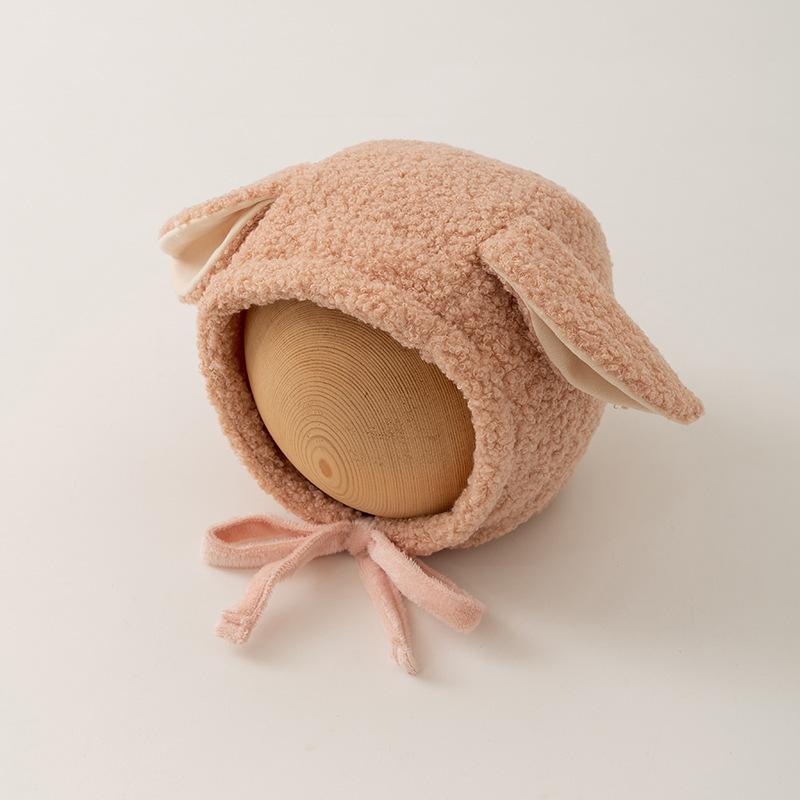帽子 ベビー 赤ちゃん 耳当て付き 羊羔毛 冬用 あったか かわいい 防寒 防風 ミルクホワイト ベージュ ピンク系 カーキ 36-46cm 1歳 2歳 秋冬 ストリート ヒップホップ(x2)
