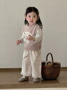 子供用ニット 春秋物 ベビー服 ニットベスト レギンス 2点セット 幼児 女の子 A類 73CM 80cm 90cm 100cm