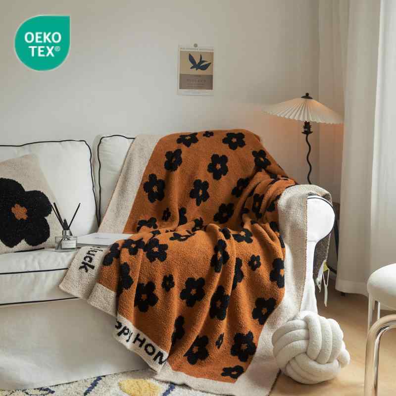 毛布 ブランケット ひざ掛け 肩掛け ポリエステル 花柄 秋冬 オフィス ソファ リビング ベッド 130cm 170cm