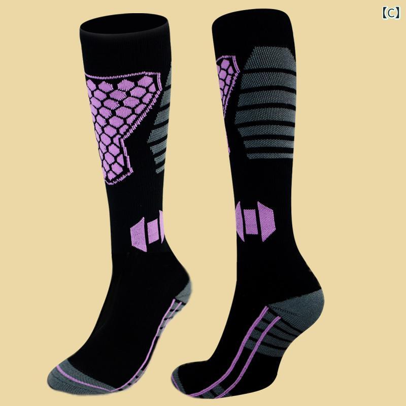 靴下 メンズ レディース キッズ 厚手 ウール スキー ソックス 男女兼用 ロング丈 あったか パイル地 子供 スポーツ 雪地 登山 バスケ 秋冬 ホワイト ブラック ピンク系