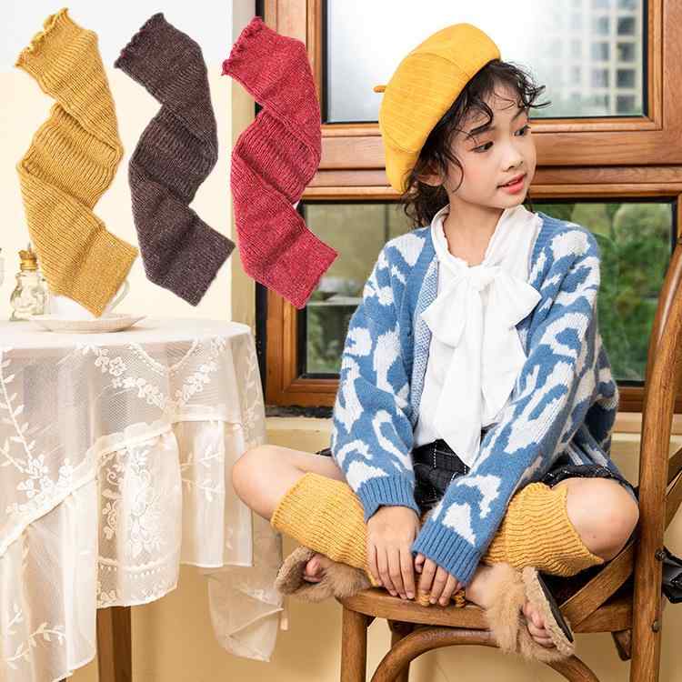 靴下 キッズ 子供用 靴下 毛糸 ニット ウール 無地 通気性 ブラック 黒 カーキ ベージュ 秋 冬