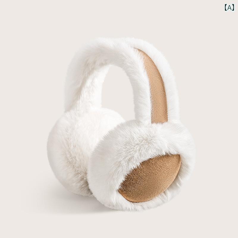 イヤーマフ レディース 秋冬 防寒 暖か ボア 防風 寒さ対策 耳あて かわいい おしゃれ ベージュ系 通勤 通学 自転車 アウトドア(4)