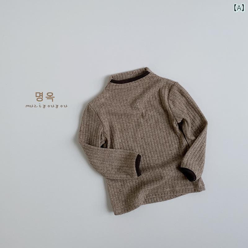 ・対象: 子供・スタイル: 韓国・袖丈: 長袖・留め具: プルオーバー・柄: 無地・フード: なし・主な素材: 綿50%・色: カーキ、ライトグレー、ダークブラウン、アプリコット・対象身長: 80cm、90cm、100cm、110cm、120cm、130cm・カテゴリ: 子供用ニット