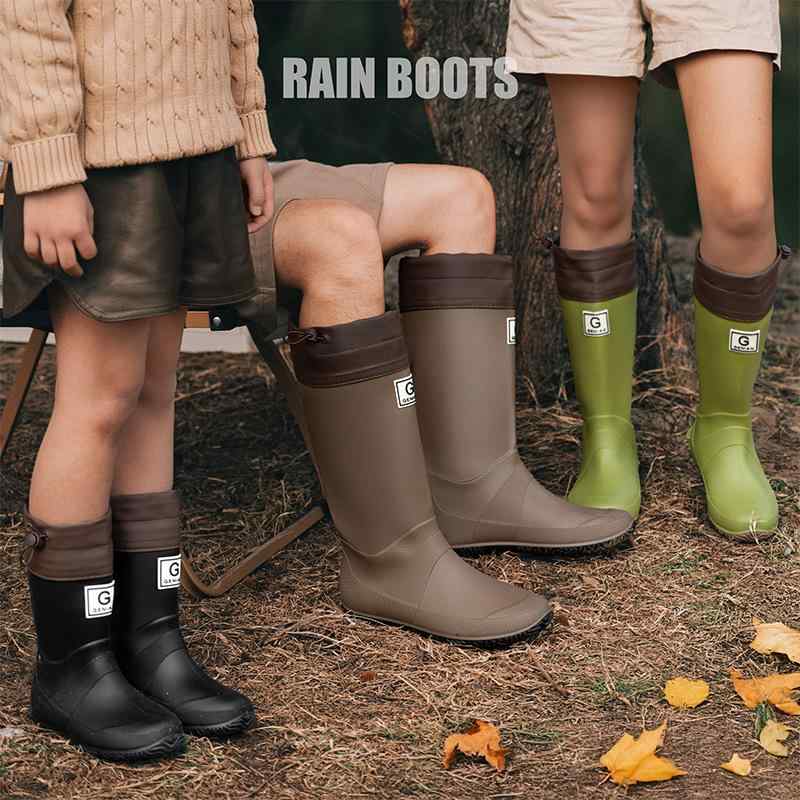 雨靴 キッズ 子供用 大人用 折りたたみ 長靴 高筒 レインブーツ 親子 ペア 滑り止め 防水 携帯 持ち運び 晴雨兼用 アウトドア キャンプ