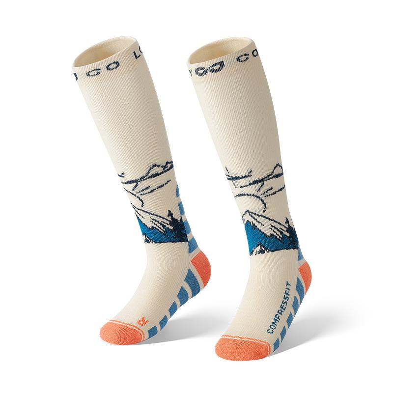 靴下 キッズ スキー ソックス 羊毛混 厚手 防寒 吸湿速乾 雪山柄 高筒 スポーツソックス 男の子 女の子 5-8歳 9-13歳 秋冬