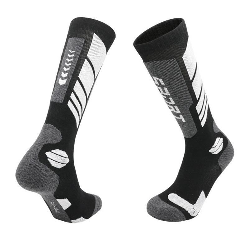 靴下 滑雪用 メンズ レディース 冬用 防寒 厚手 ウール 高機能 スポーツ ソックス 登山 ランニング 子供用 雪地 黒 黄色 ピンク 青 紫 ストライプ 格子柄