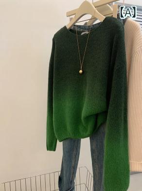 グラデーション 緑 レトロプルオーバーの ゆったり セーター 外 リラックス 風の 高級 感ます。商品番号: 00110ブランド: その他生地名: コットンカシミヤ主な生地構成 2: カラーコットン主な生地構成: カシミアパターン: 幾何学模様厚さ: REGULAR組み合わせ形態: 単品スタイル: プルオーバースタイル,カジュアルスタイルバージョン: ルーズタイプスリーブタイプ: レギュラースリーブ発売年・シーズン: 2024年秋首輪の種類: ラウンドネック袖丈: 長袖人気要素: 立体的な装飾衣服の長さ: 通常スタイル(50cm&amp;lt;長さ≤65cm)職人技: 印刷と染色色: 緑,スカイブルー,紫サイズ: 00110 フリーサイズ【 42.5-72.5kg 】スタイルタイプ: 日本と韓国風レジャー着る方法: プルオーバー主な生地成分の含有量: 30% (含む) ～ 50% (含まない)主な生地成分 2 の含有量: 30% (含む) ～ 50% (含まない)前立て: プルオーバースタイルタイプ: エレガント雰囲気製品カテゴリー: セーター