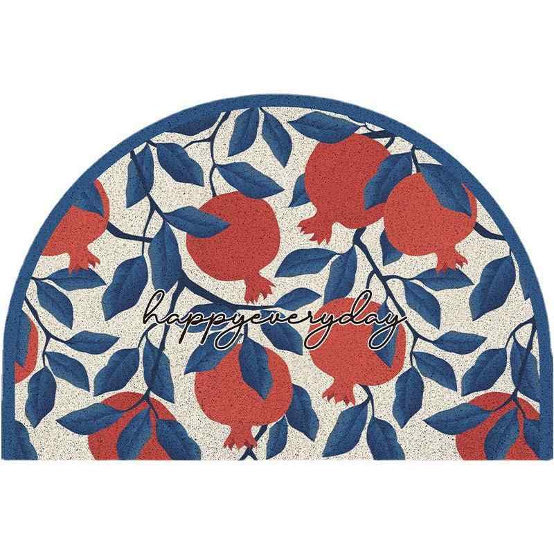 玄関マット 花柄 シルク 泥落としマット ドアマット 半円 耐摩耗性 滑り止め 家庭用 リビング ベッドル..