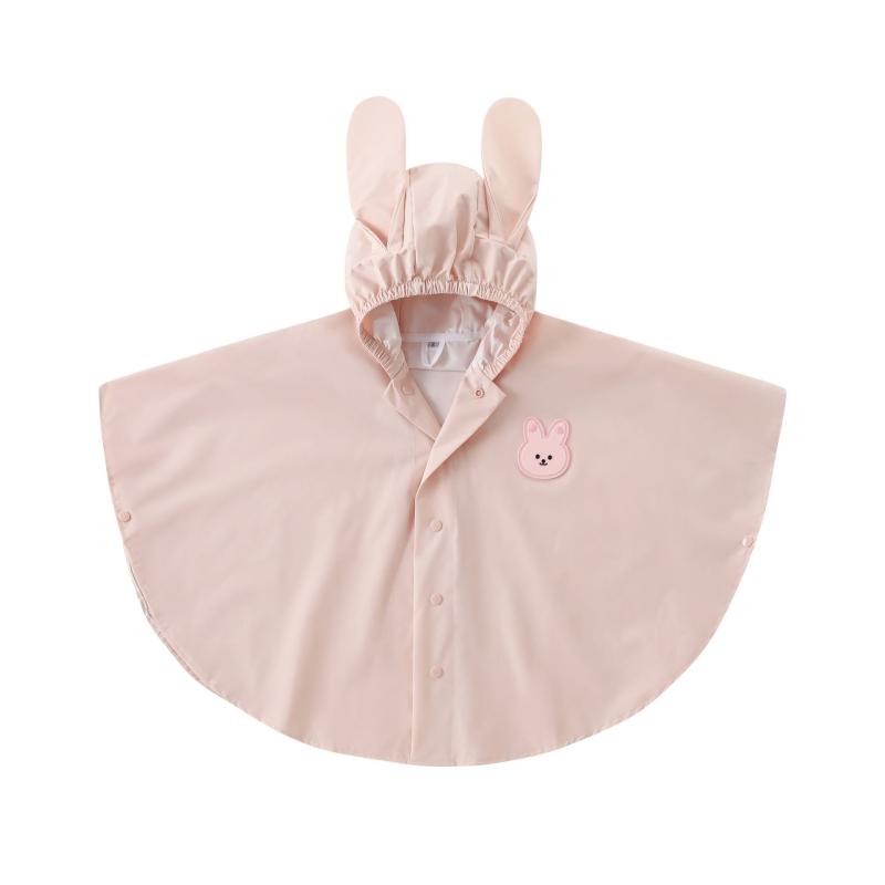 レインコート キッズ 子供用 防水 小熊 ウサギ アニマル柄 カッパ 男の子 女の子 幼稚園 保育園 撥水 携帯 軽量 かわいい 立体 フード付き 遠足 通学(4)