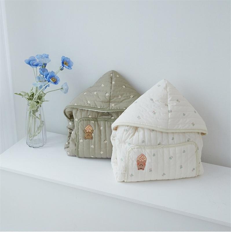 ベビー ポンチョ 防風 ケープ ブランケット 厚手 あったか 秋冬 おくるみ アウター 綿100％ アニマル柄 かわいい 1歳 2歳 3歳