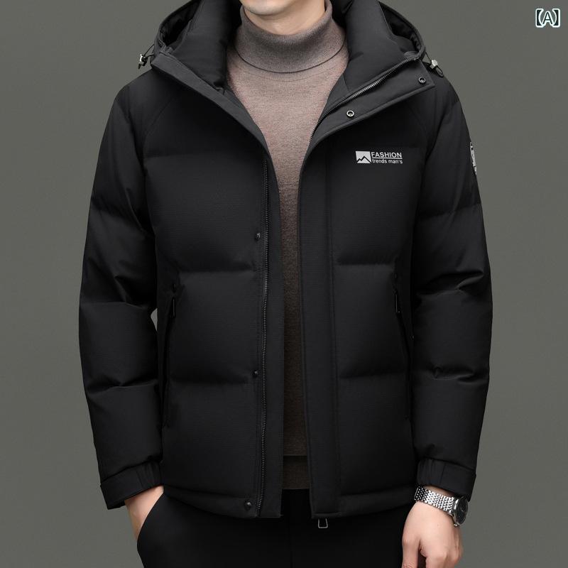 羽绒服 メンズ ダウンジャケット フード付き 90%ホワイトダックダウン 厚手 極寒 アウトドア 防寒 アウター ポリエステル ブラック ホワイト カラメル M L XL 2XL 3XL 4XL