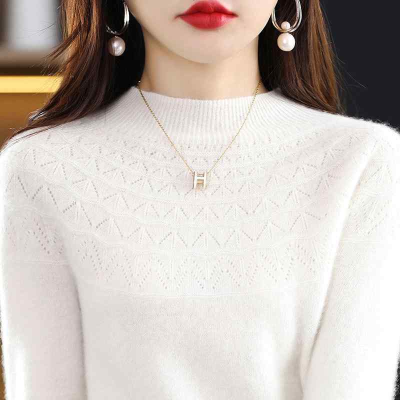 Knitting, Sweaters - ニット レディース ウール セーター 秋冬 ハーフネック プルオーバー トップス 無地 厚手 あったか 暖かい ゆったり リラックス かわいい ふわふわ ピンク系 ブラック