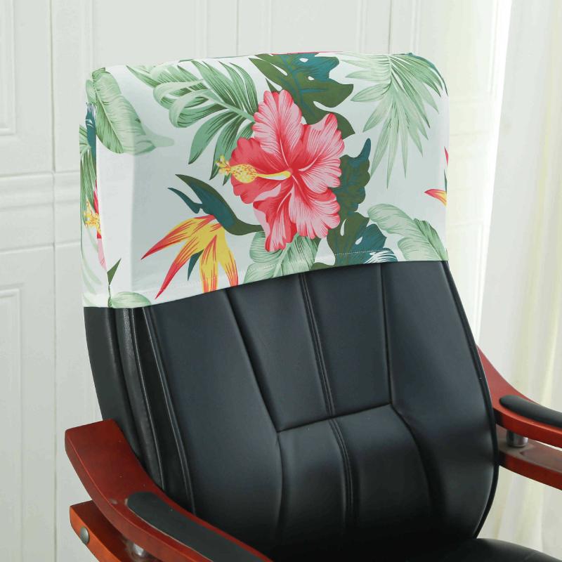 椅子カバー オフィスチェア ヘッドレストカバー 回転椅子 チェアカバー 伸縮性 ポリエステル 無地 防塵 模様替え ピンク系 ブルー系