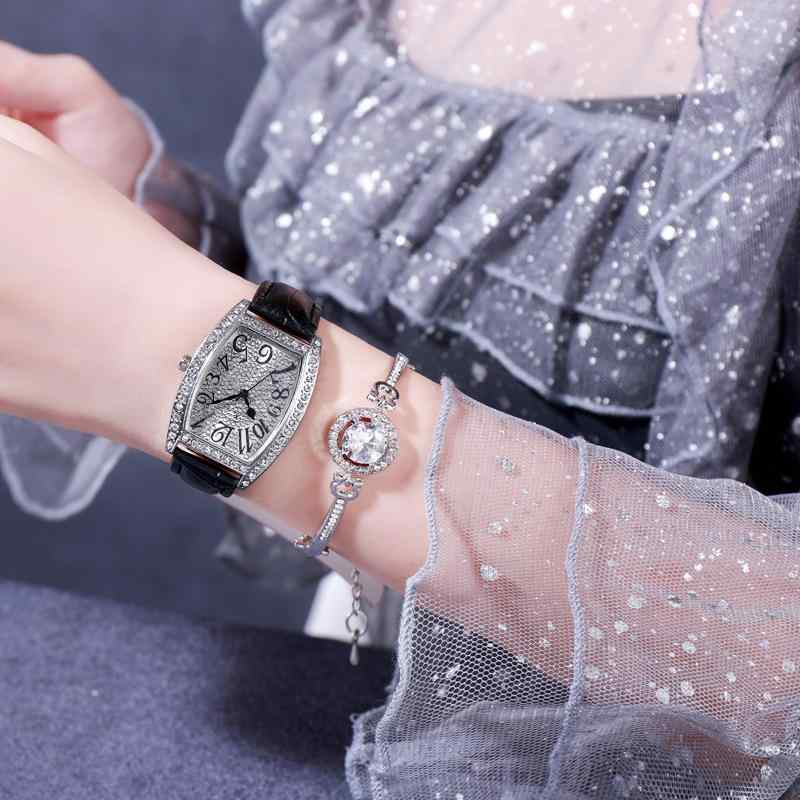 腕時計 レディース キラキラ スクエアフェイス ウォッチ ファッション 学生 アナログ クォーツ 合金 バ..