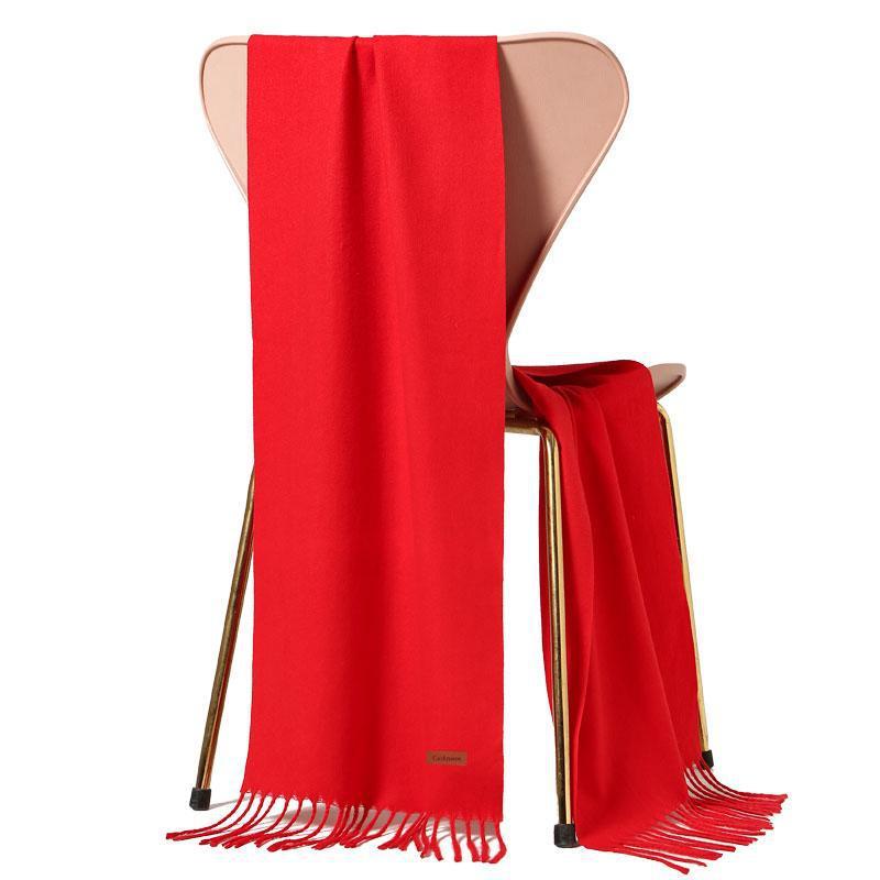 マフラー 大判ストール ショール レディース 防寒 あったか ポリエステル 斜紋織 吉祥柄 中国風 レッド..