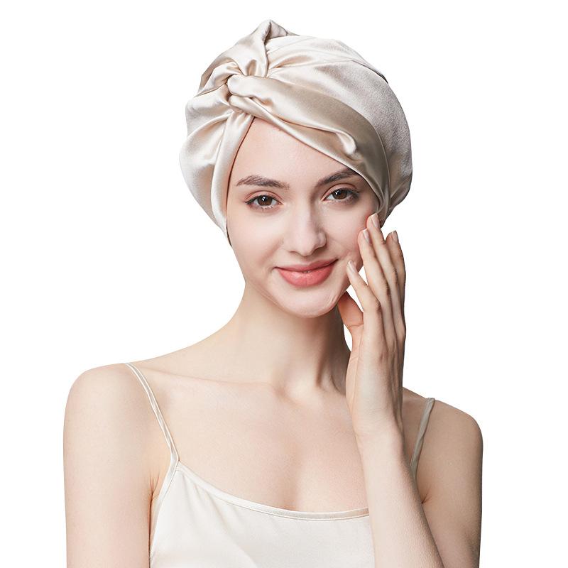 ヘアキャップ レディース 100% 桑蚕糸 シルク ナイトキャップ 睡眠用 帽子 ヘアケア 枝毛切れ毛対策 保..