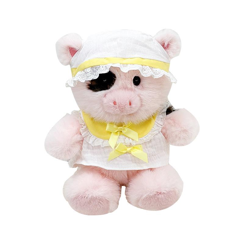 ぬいぐるみ キッズ 甜梦小熊 超柔短毛 PP綿 狐狸 犬 猪 かわいい 花边帽 玩偶 誕生日 ギフト 20cm