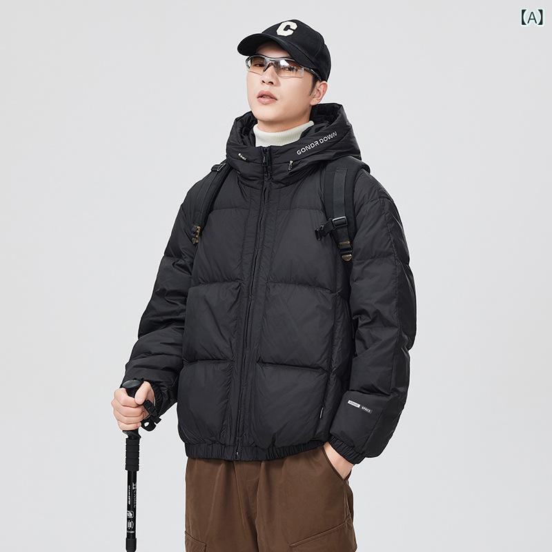 90 %の アヒルの 毛の 帽子の ダウン ジャケットの 男性の 冬の ファッションの ブランドの 男性の コートの 高さの ふわふわ している 防 風の 保温の 厚い パンの 服