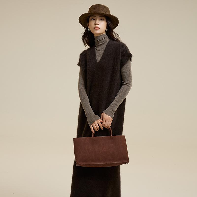 ワンピース レディース 秋冬 ウール ニット ショートスリーブ Vネック ロング 高腰 élégance エレガン..