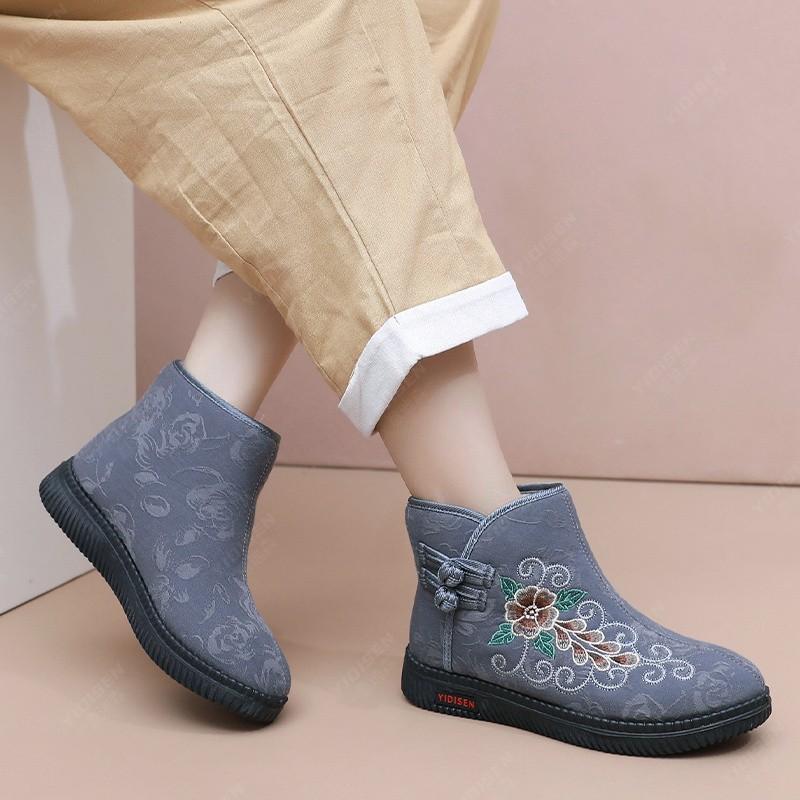 靴 レディース 婦人靴 高齢者 向け シープウール 暖か 防寒 綿靴 ローカット ソフトボトム スノーブー..