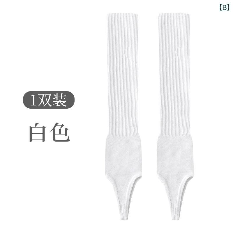 靴下 レディース バレエ風 レッグウォーマー 薄手 接触冷感 無地 縦縞 春夏 ソックス 竹繊維 綿 混紡 ブラック ホワイト グレー 普段使い