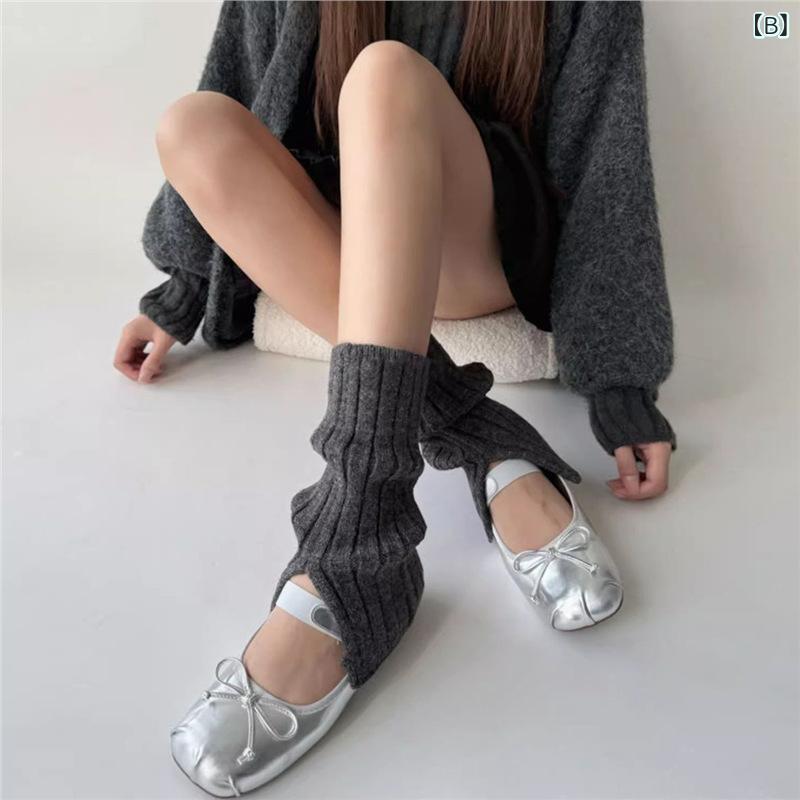 靴下 レディース ソックス ケーブル編み リブ編み 配色 切り替え 美脚 ニーハイ 秋冬 ストリート カジュアル かわいい