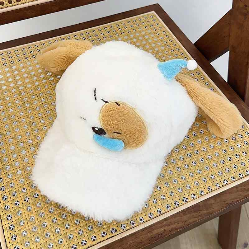 帽子 レディース 秋冬用 かわいい 小犬 モチーフ ぬいぐるみ 野球帽 防寒 保温 小顔効果 アヒル舌帽子 ..