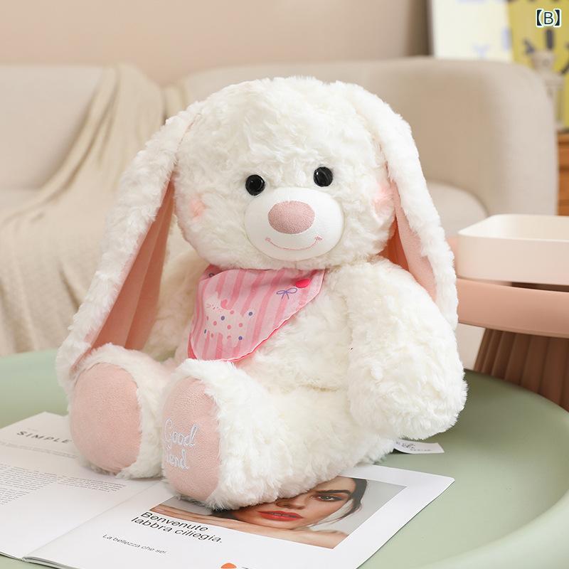 ぬいぐるみ ベビー 围兜付き 小熊 うさぎ 犬 PP綿 超柔短毛 坐高25cm 35cm 45cm か...