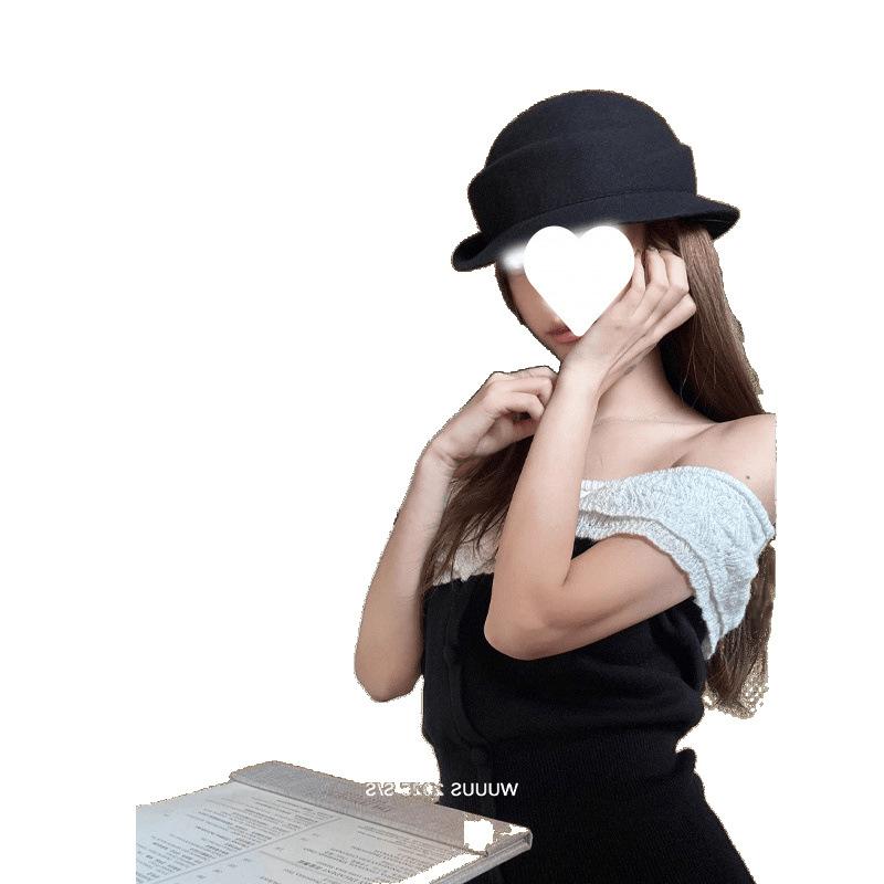 ニット レディース 一字肩 トップス カットソー フリル ケーキ 刺繍 ノースリーブ 長袖 薄手 黒 ブラッ..