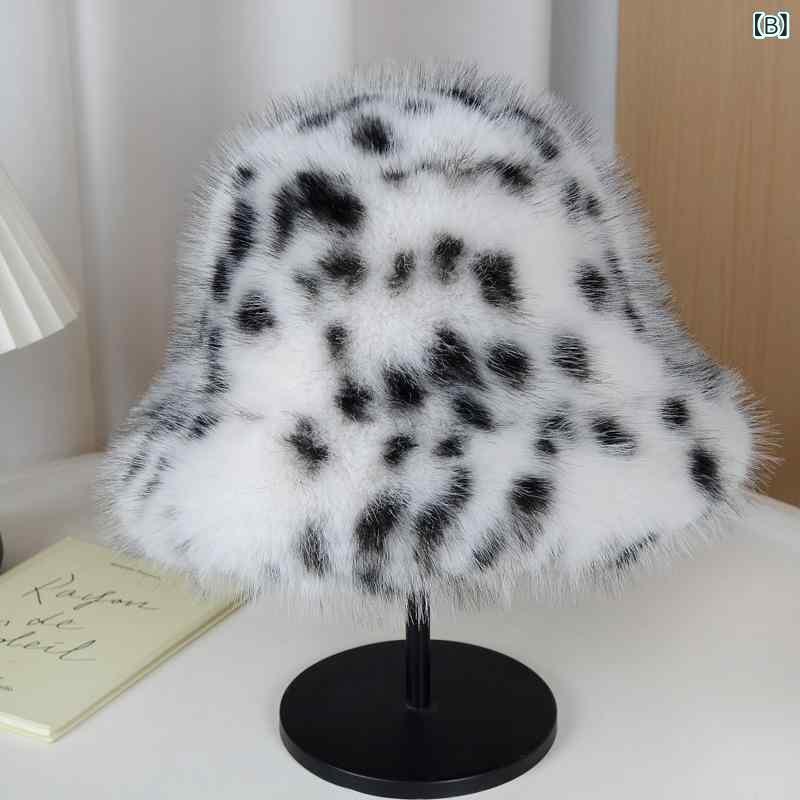 帽子 レディース ヒョウ柄 ファー ハット 秋冬 防寒 保温 小顔効果 ふわふわ エレガント ファッション 普段使い