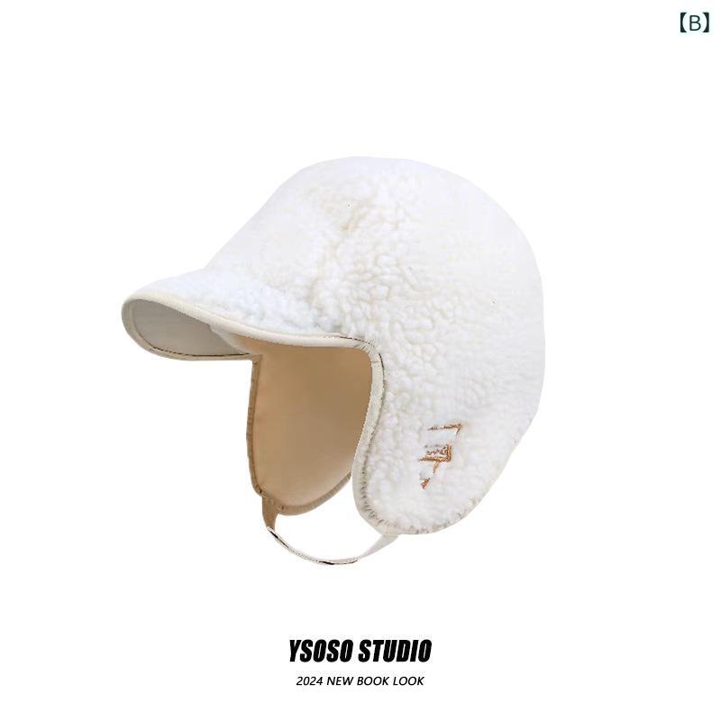 帽子 レディース 秋冬 大沿帽 羊羔 ウール 雷鋒 フライトキャップ 保温 防風 小顔効果 黒 ベージュ カーキ コーヒー グレー