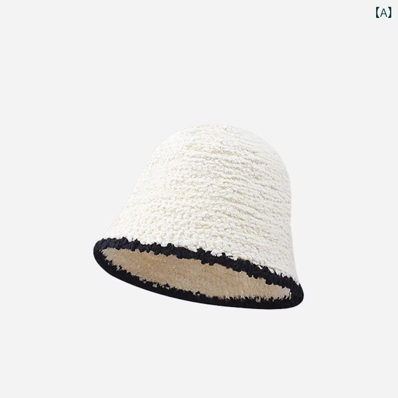 帽子 レディース 秋冬 ニット帽 水桶帽 漁夫帽 小顔効果 あったか 防寒 カジュアル 日よけ ベージュ ブ..