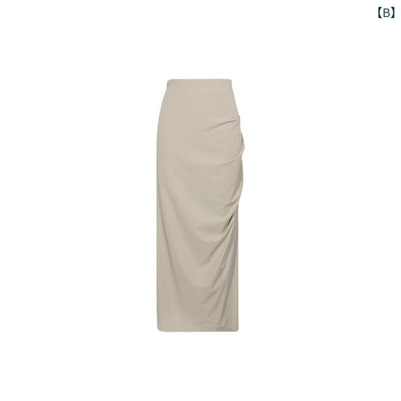 スカート レディース Aラインスカート ロング丈 デニムスカート スリット入り 切り替え アシンメトリー 無地 黒 グレー ブラウン 高伸縮性 通勤 オフィス カジュアル きれいめ モード系