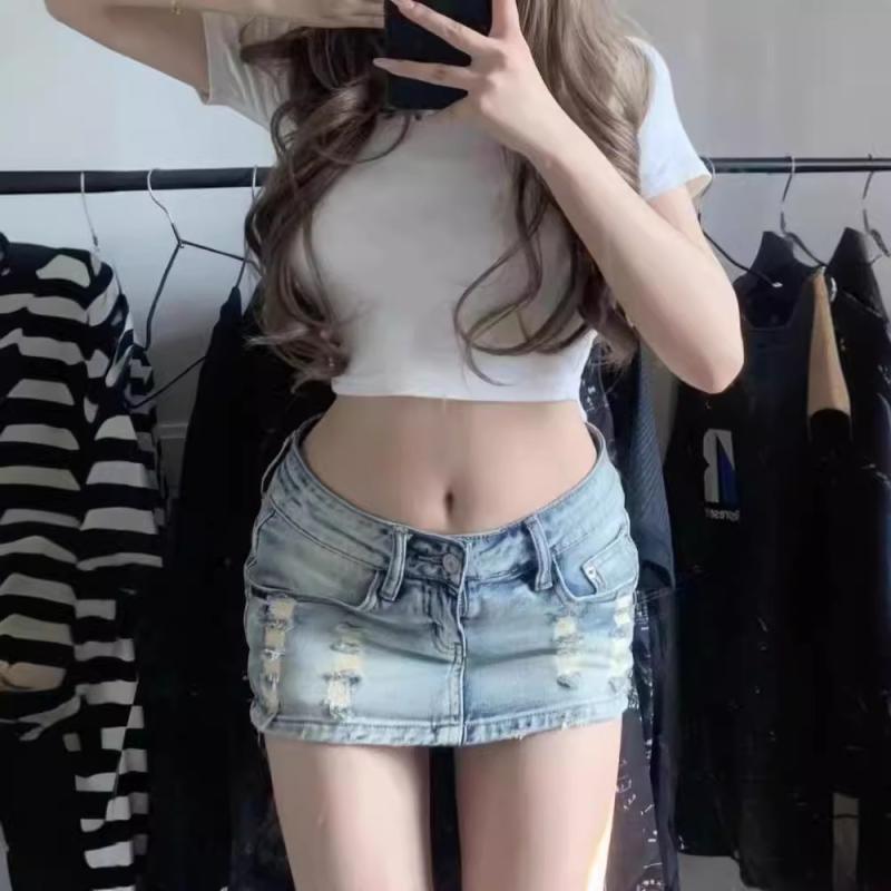 スカート レディース デニムスカート ミニスカート ローライズ Aライン 半身スカート ブルージーンズ ショート丈 セクシー ストリート カジュアル
