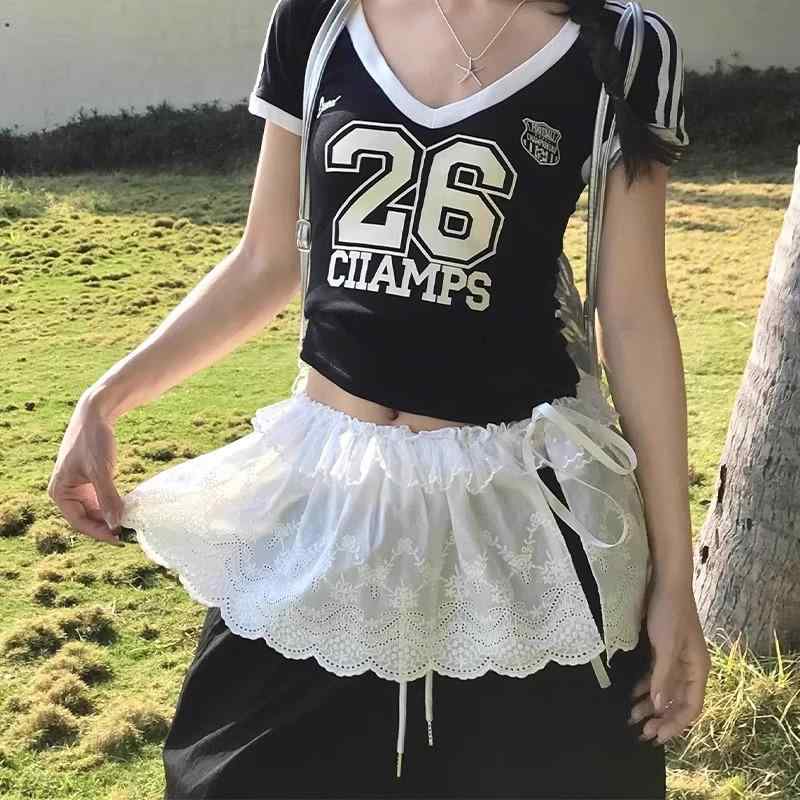 スカート レディース レース 切り替え 白 2025年 新作 高級感 デニム ジーンズ 接触冷感 キュロット ケ..