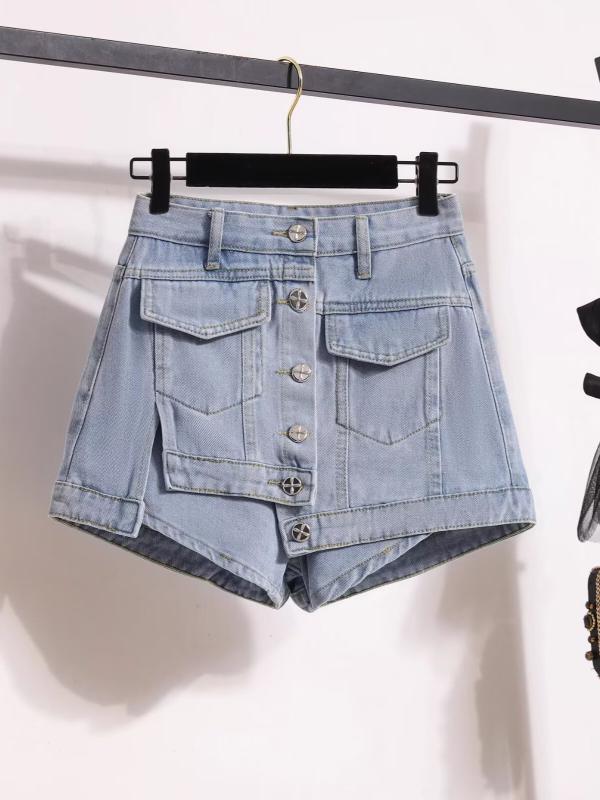 デニム レディース キュロット 春夏 高見え ハイウエスト ジーパン 短パン ズボン ゆったり ワイドパン..