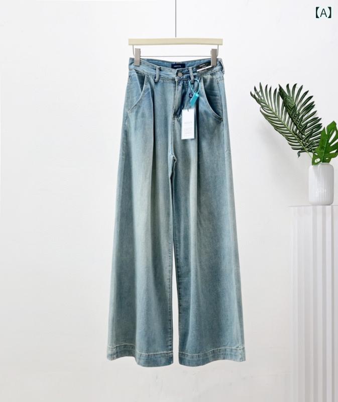 デニム レディース ワイド キュロット 春夏 ジーンズ パンツ ズボン カジュアル ゆったり かわいい 韓国風 中性風 ポケット 無地 S M L XL XXL